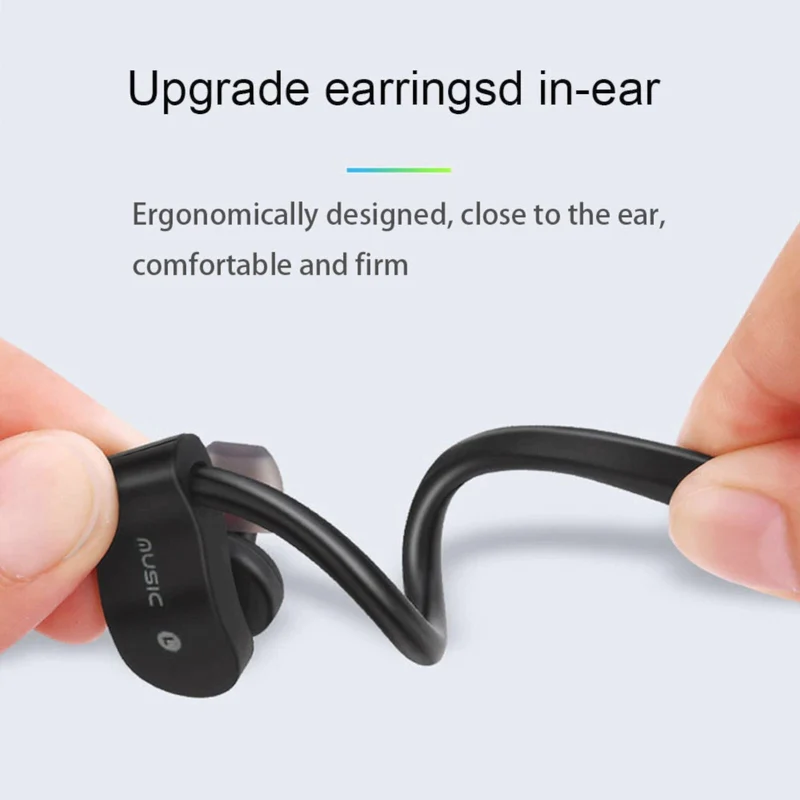 Sport In Ear Bluetooth Headset Ohrbügel Kopfhörer Wireless Bass OB-01 Schwarz