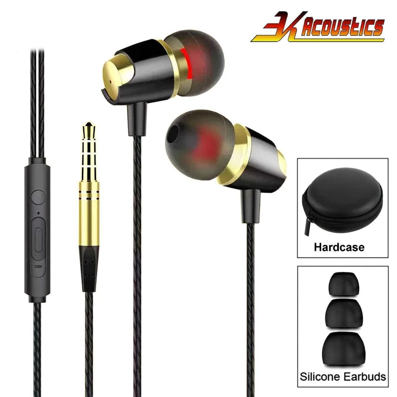 In-Ear Kopfhörer R4 – Mega Bass Klang, kabelgebunden + Hardcase