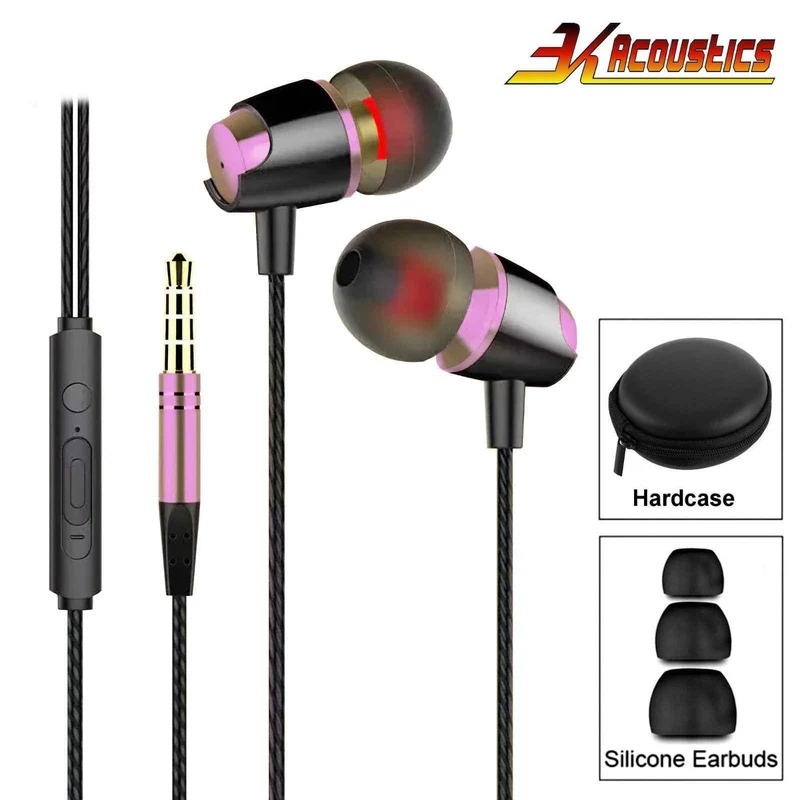 In-Ear Kopfhörer R4 – Mega Bass Klang, kabelgebunden + Hardcase