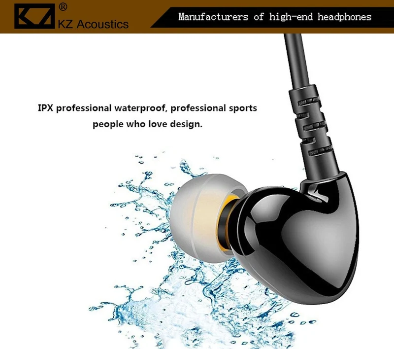 High-End Kopfhörer KZ-S6 Schwarz Pro Sports In-Ear Headphones in PU Hardcase