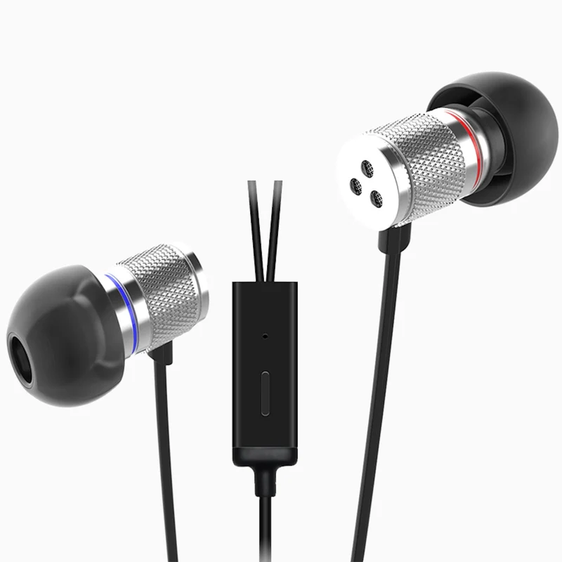 High-End Headset Kopfhörer KZ HDS3 Professional Silber In-Ear in PU Hardcase