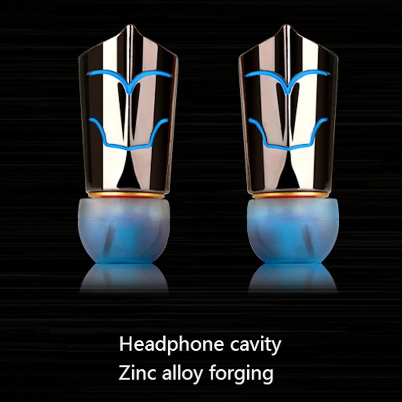 High-End Headset Kopfhörer KZ ED8 HS Pro Schwarz-Blau In-Ear Ohrhörer