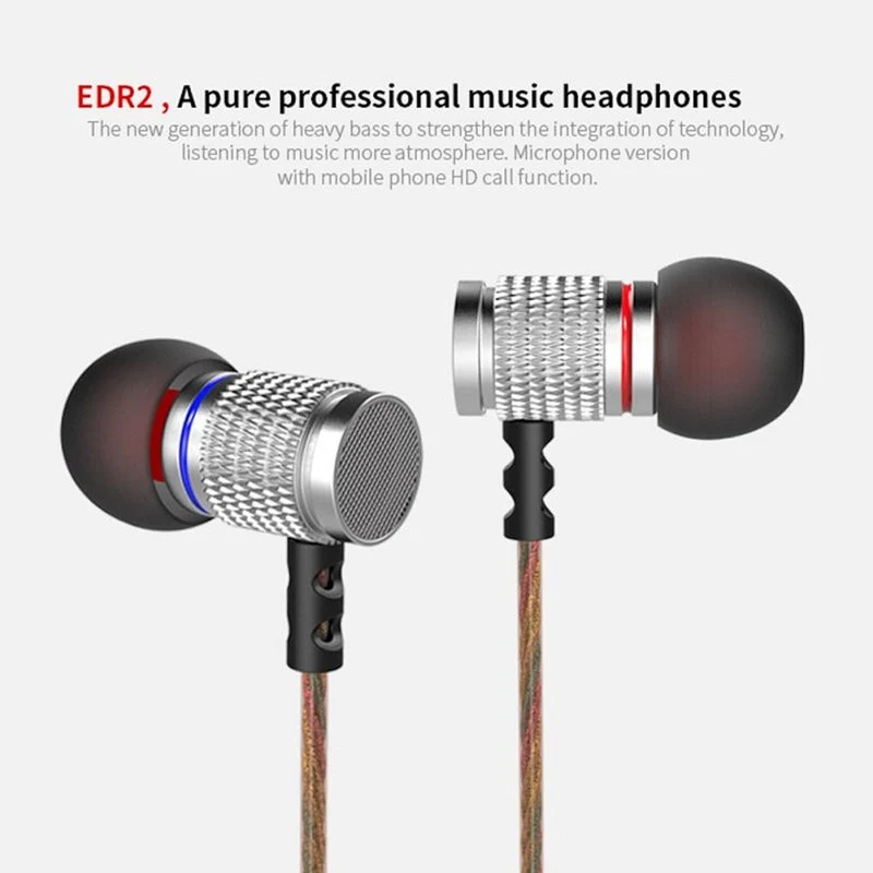 High-End Headset Kopfhörer KZ ED2 HS Professional Silber In-Ear in PU Hardcase