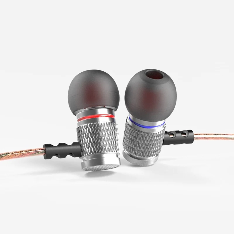 High-End Headset Kopfhörer KZ ED2 HS Professional Silber In-Ear in PU Hardcase