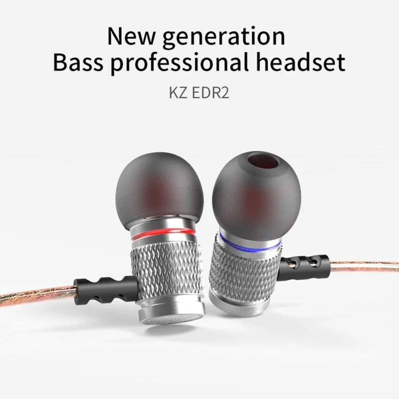 High-End Headset Kopfhörer KZ ED2 HS Professional Silber In-Ear in PU Hardcase
