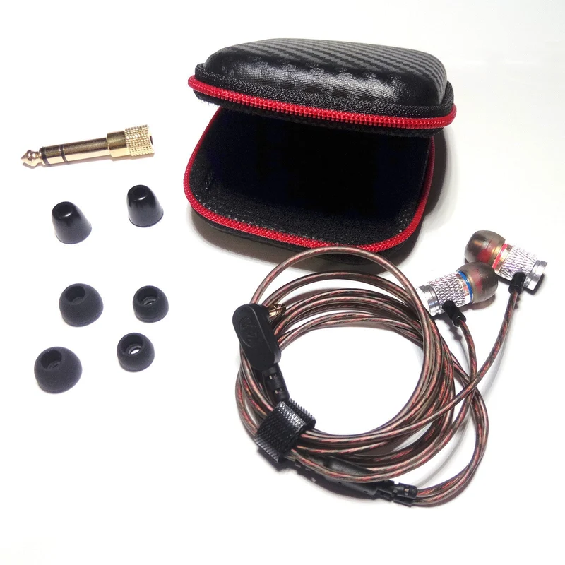 High-End Headset Kopfhörer KZ ED2 HS Professional Silber In-Ear in PU Hardcase