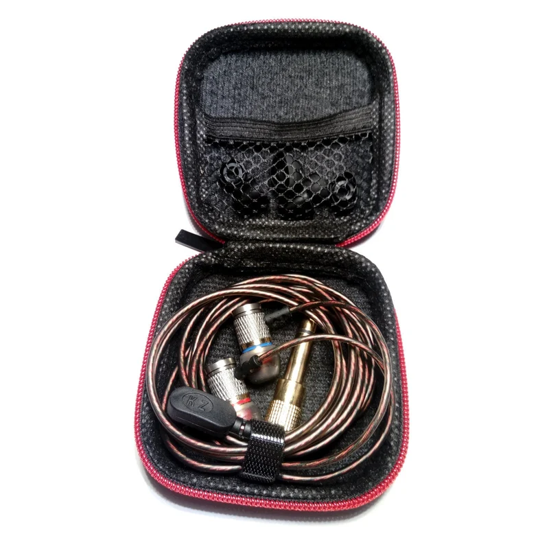 High-End Headset Kopfhörer KZ ED2 HS Professional Silber In-Ear in PU Hardcase
