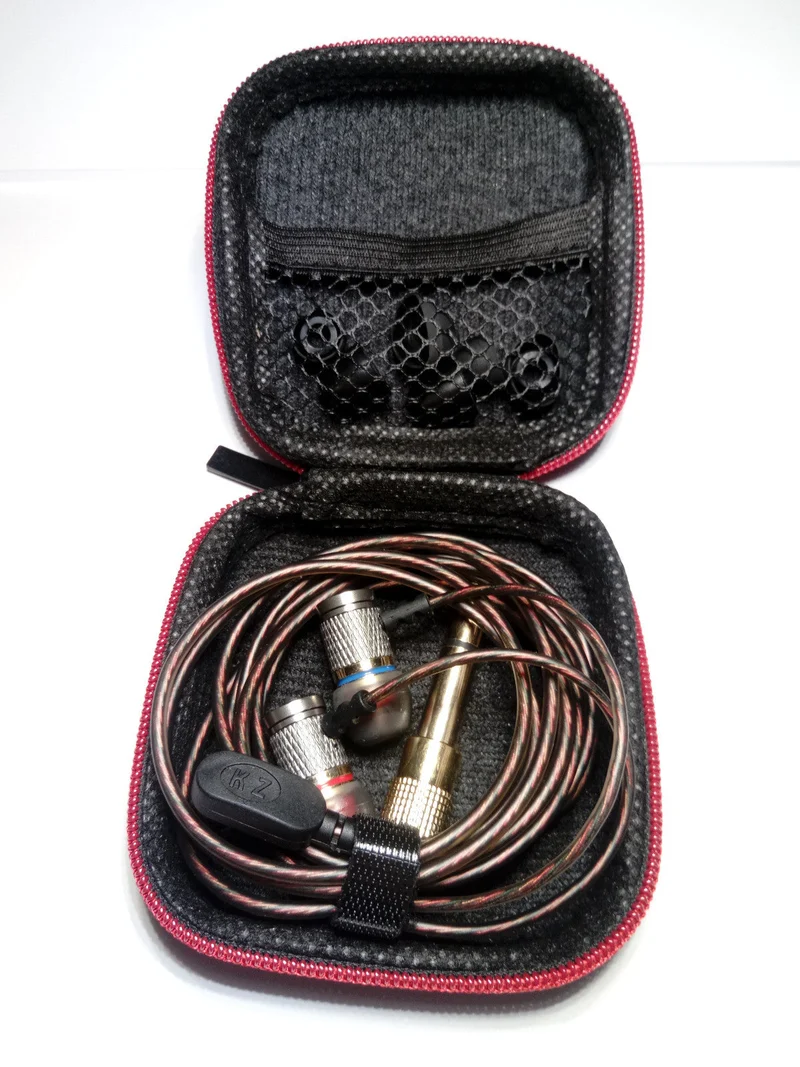 High-End Headset Kopfhörer KZ ED2 HS Professional Gunmetal In-Ear in PU Hardcase