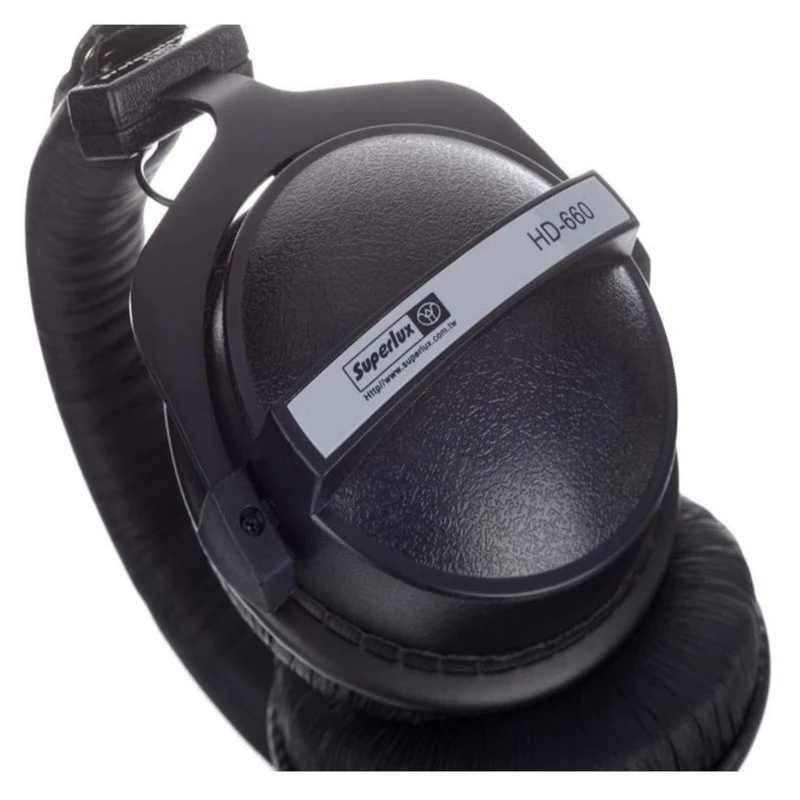 Superlux HD660 Stereo Kopfhörer Schwarz Silber mit Zubehör 6.3 mm Adapter Neu