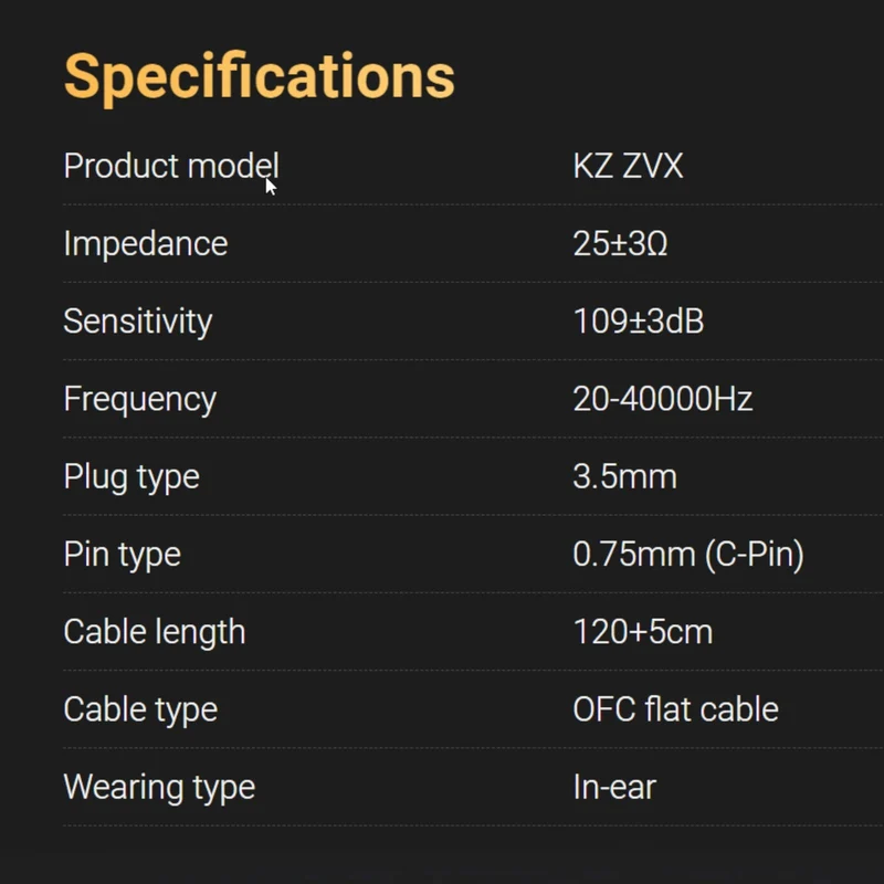 100% Original KZ ZVX High-End Professional HiFi In-Ear Kopfhörer Silber