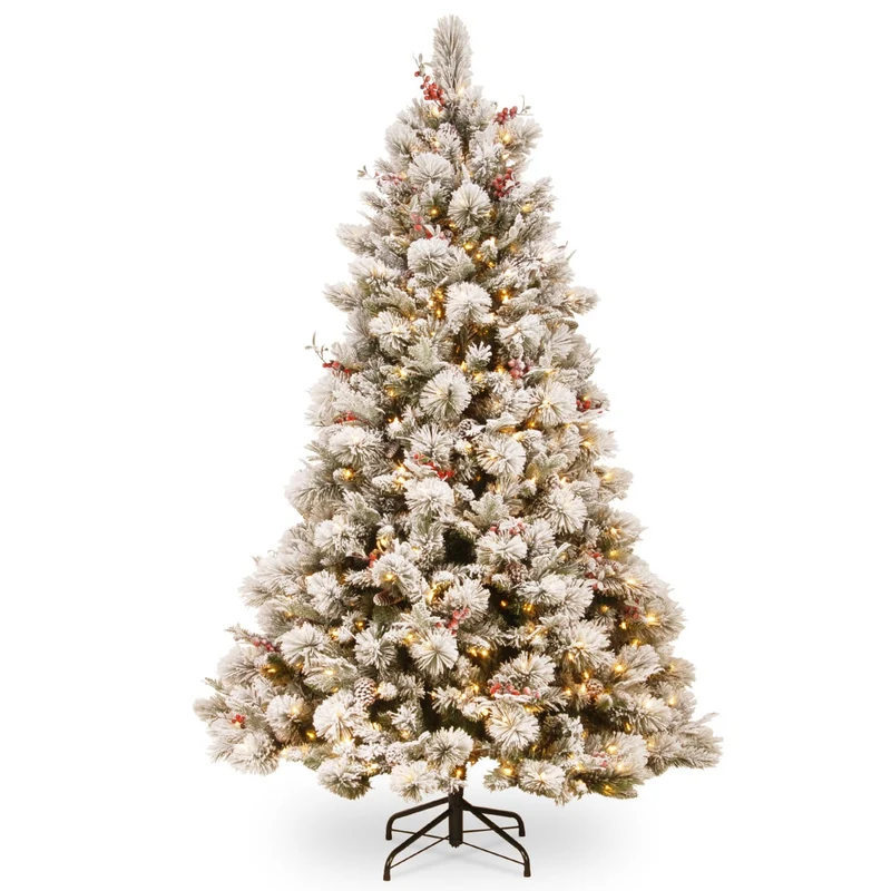 Christabelle 2.7m 9ft Snowy Bedford Christmas Tree with LED Lights