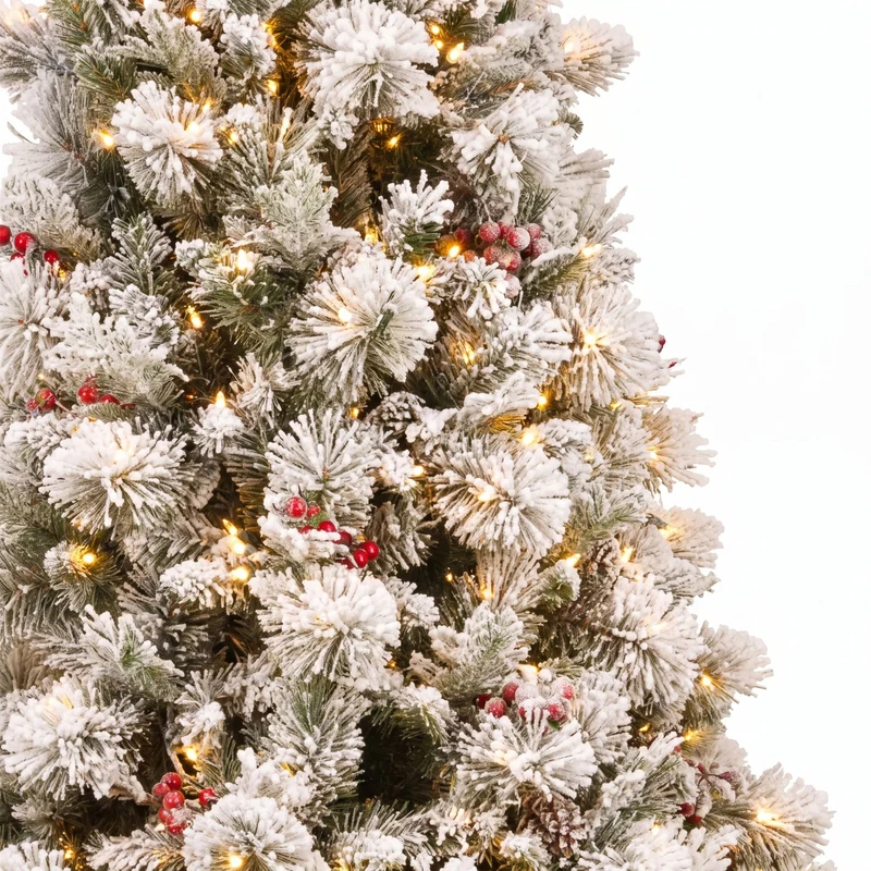 Christabelle 2.7m 9ft Snowy Bedford Christmas Tree with LED Lights