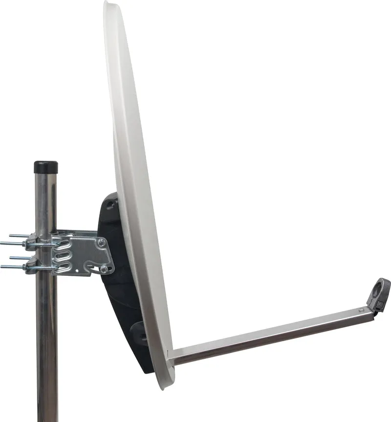 Aluminium Satellitenschüssel 80 cm Hellgrau/Rot/Anthrazit