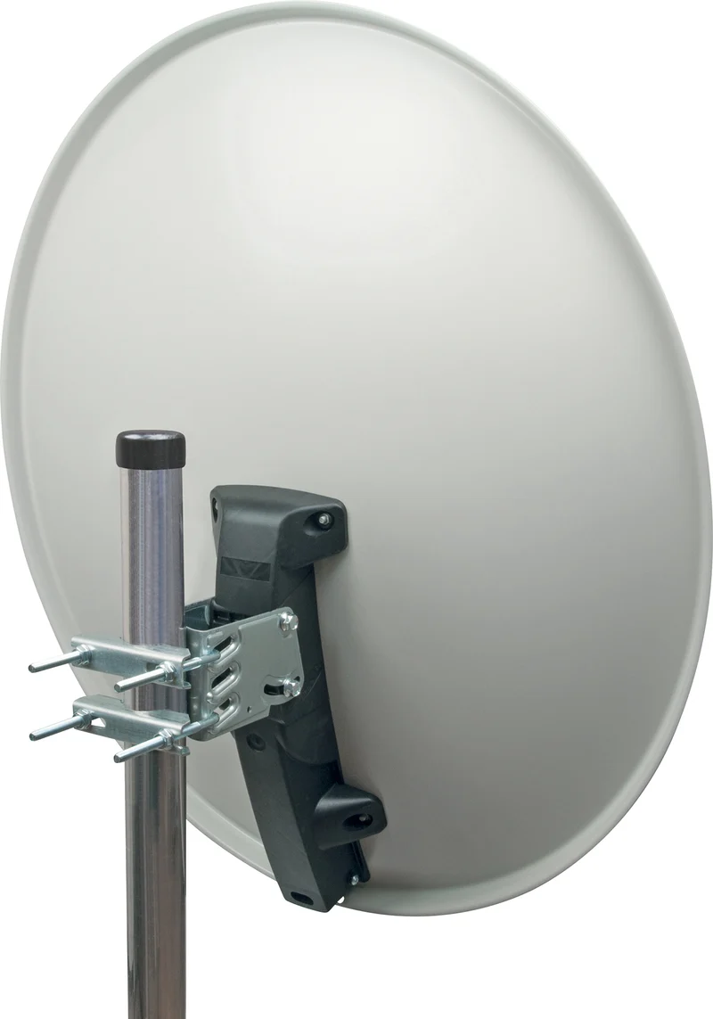 Aluminium Satellitenschüssel 80 cm Hellgrau/Rot/Anthrazit