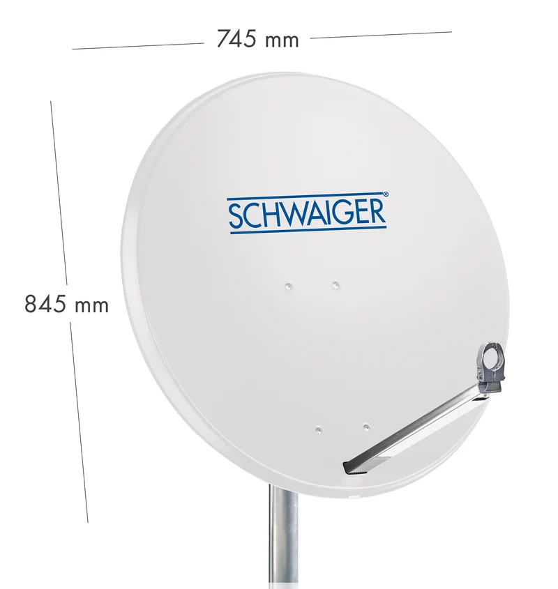 Aluminium Satellitenschüssel 80 cm Hellgrau/Rot/Anthrazit