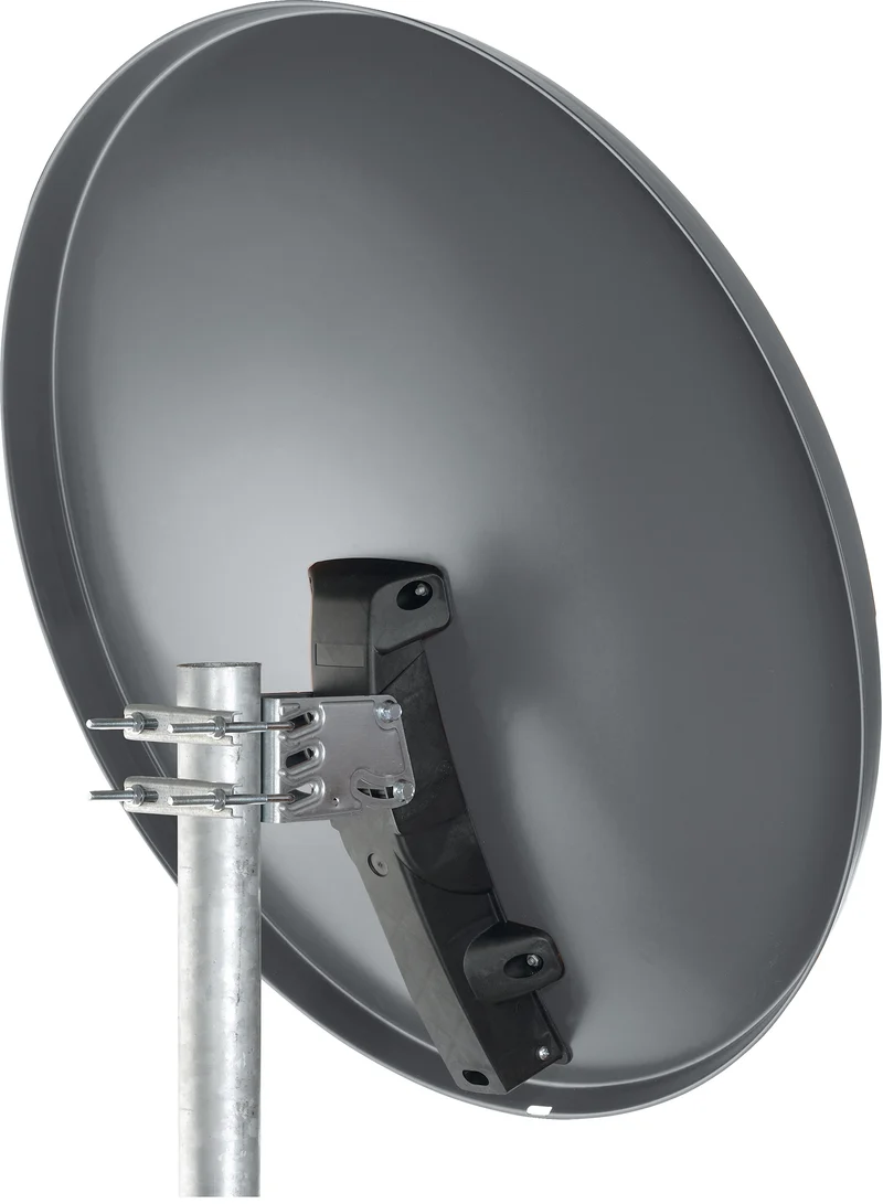 Aluminium Satellitenschüssel 80 cm Hellgrau/Rot/Anthrazit