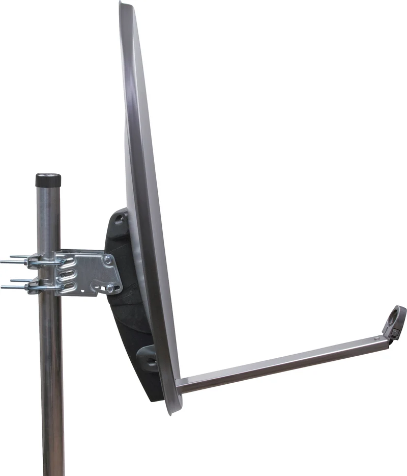 Aluminium Satellitenschüssel 80 cm Hellgrau/Rot/Anthrazit