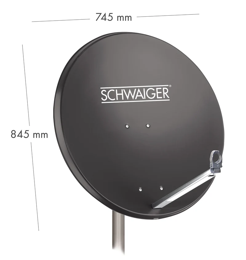 Aluminium Satellitenschüssel 80 cm Hellgrau/Rot/Anthrazit