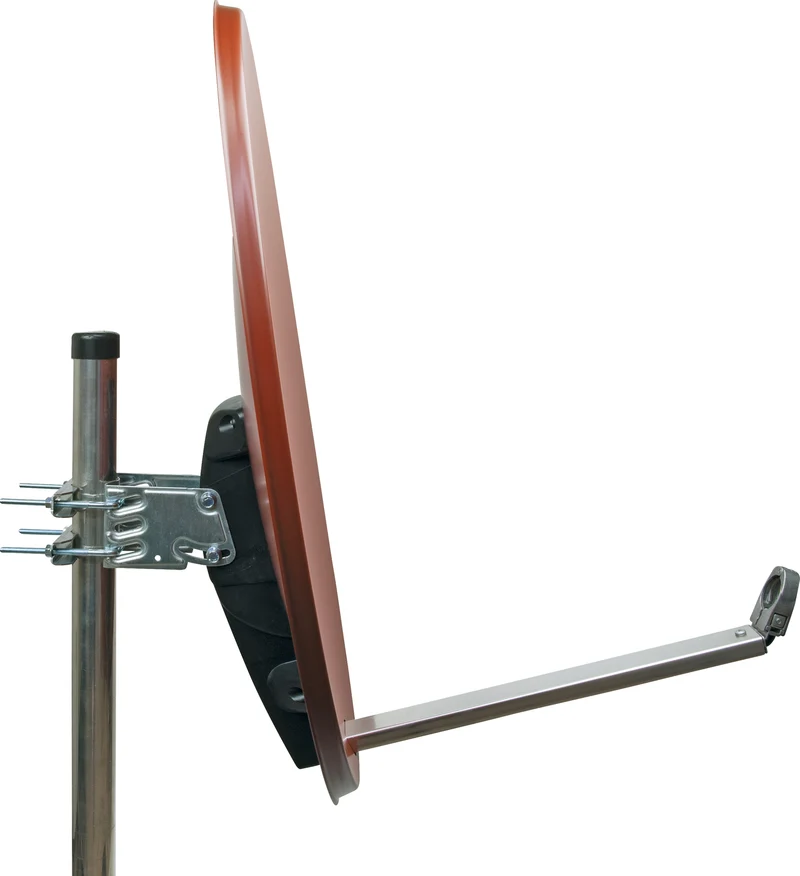 Aluminium Satellitenschüssel 80 cm Hellgrau/Rot/Anthrazit