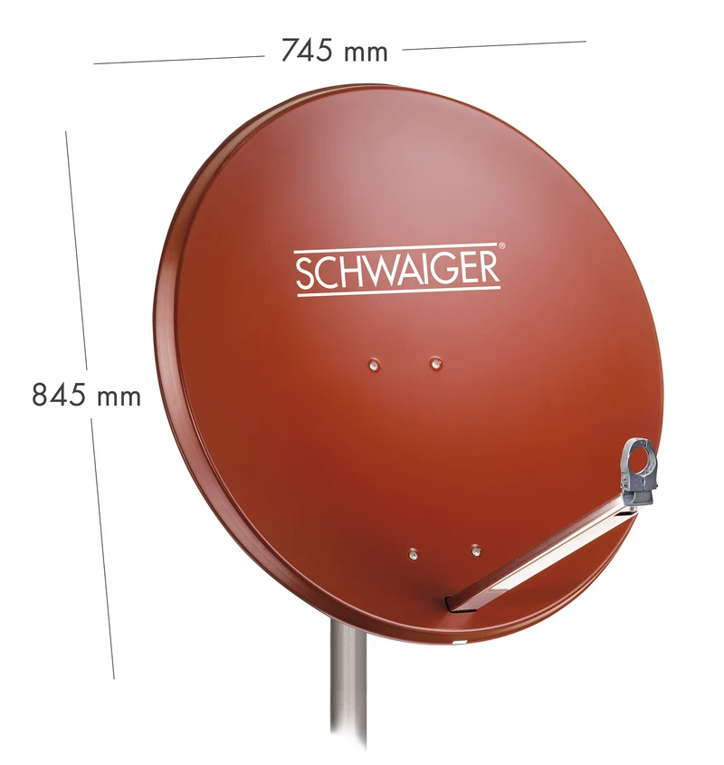 Aluminium Satellitenschüssel 80 cm Hellgrau/Rot/Anthrazit