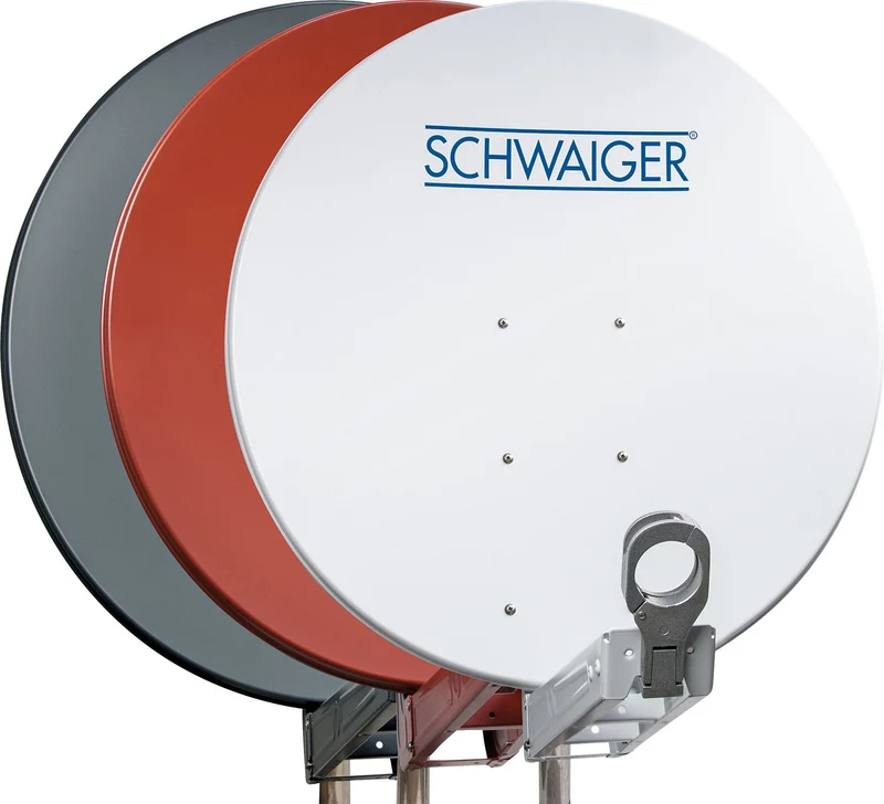 Aluminium Satellitenschüssel 90 cm Hellgrau/Rot/Anthrazit