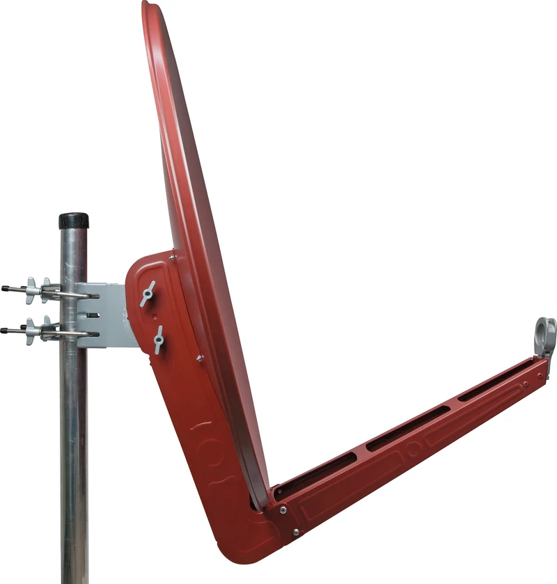 Aluminium Satellitenschüssel 90 cm Hellgrau/Rot/Anthrazit