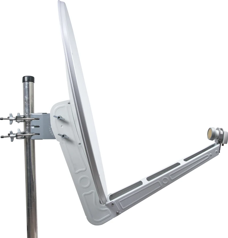 Aluminium Satellitenschüssel 90 cm Hellgrau/Rot/Anthrazit
