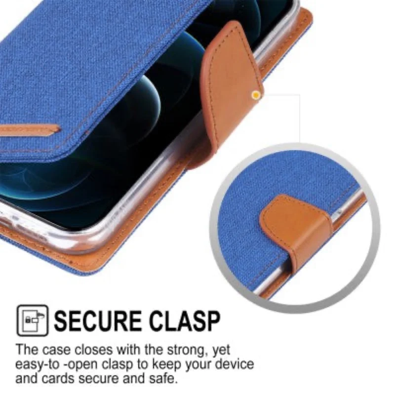 Goospery Canvas Diary case for iPhone 14 Plus - Grey