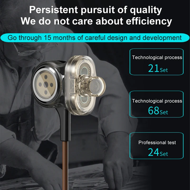 High-End In-Ear Headset 3 Unit Drive Professional HiFi Kopfhörer Micro i8