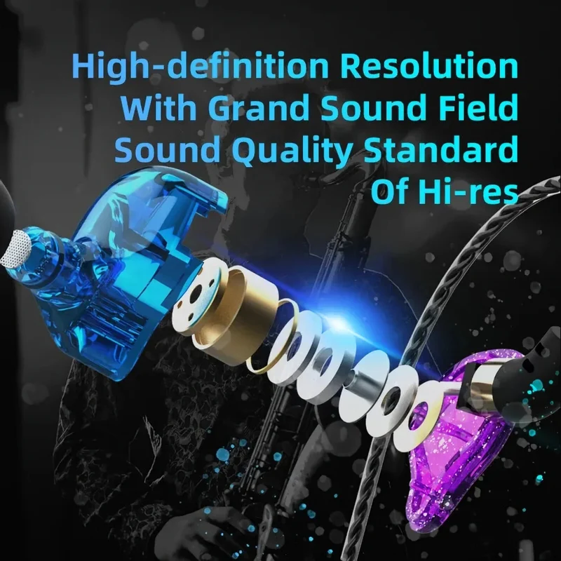 Super Bass Headset Kopfhörer QKZ Zen In-Ear Ohrhörer Full Bass Subwoofer Schwarz