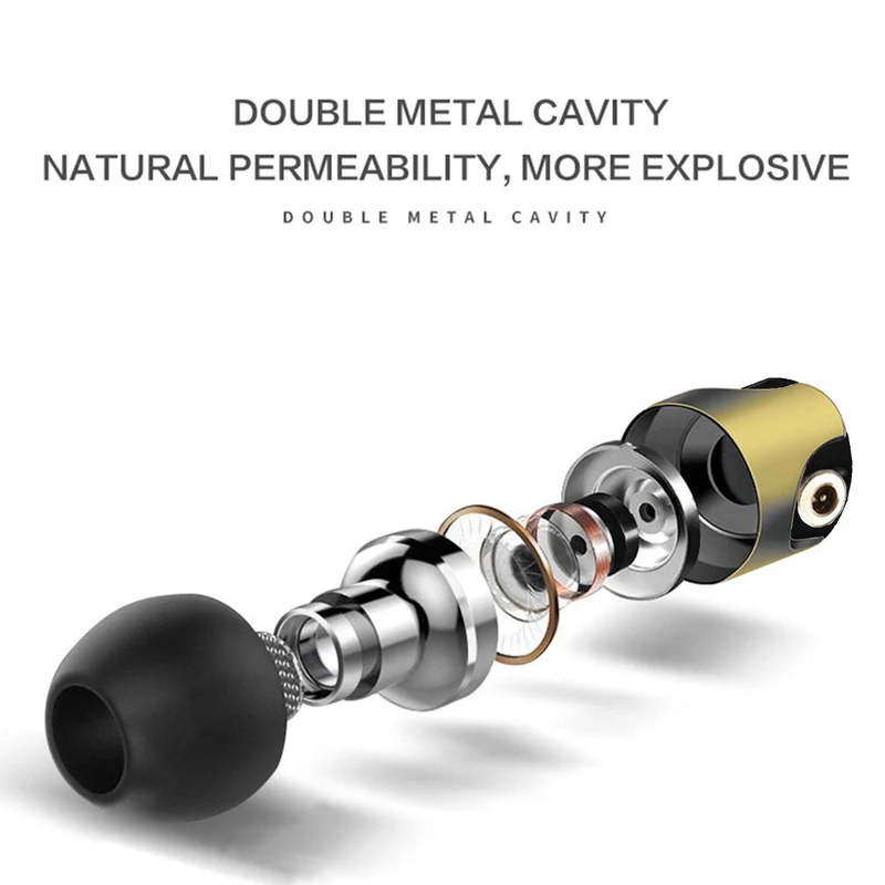Super Bass High-End In Ear Kopfhörer QKZ DM4 Gold Ohrhörer, austauschbare Kabel