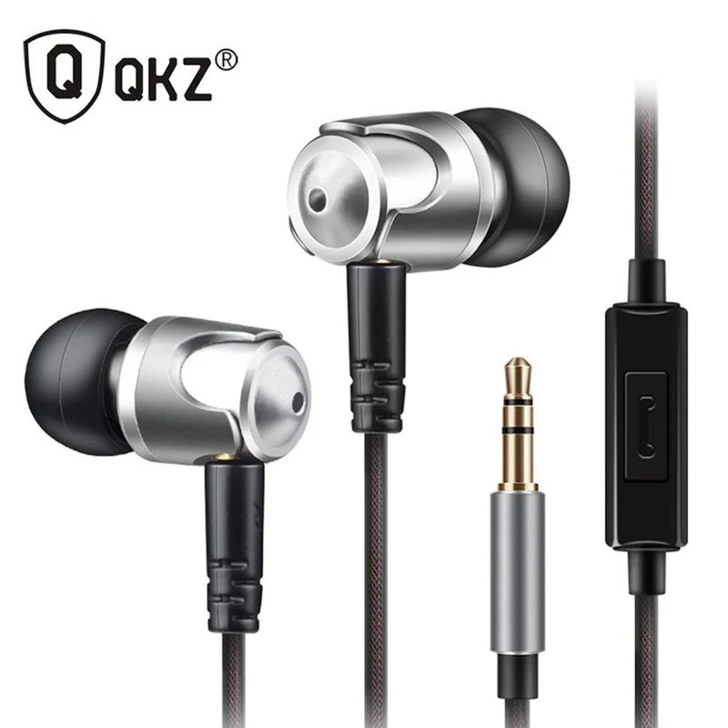 Super Bass High-End In Ear Kopfhörer QKZ DM4 Silber Ohrhörer austauschbare Kabel