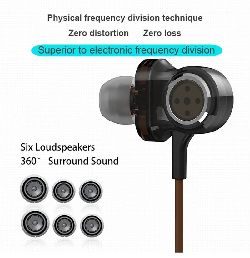 High-End In-Ear Headset 3 Unit Drive Professional HiFi Kopfhörer Micro i8
