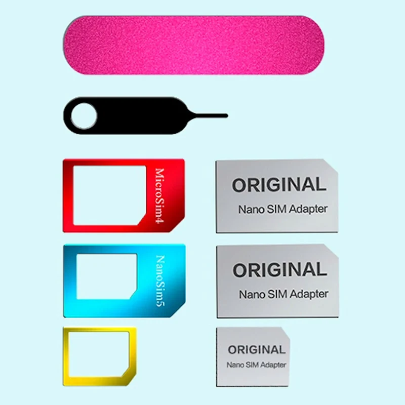 Nano SIM Karten Adapter-Set Micro 5 teilig Universal für Samsung, LG, HTC, Apple