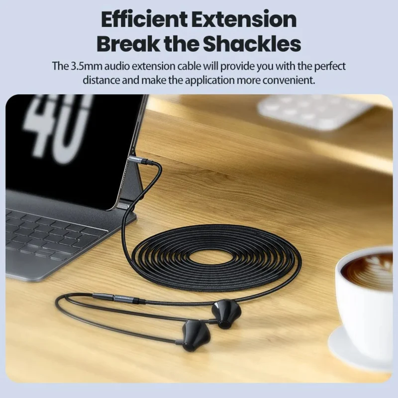 Toocki 3m Audio Stereo Kopfhörer Headset Verlängerung 4-polig 3,5mm Klinke