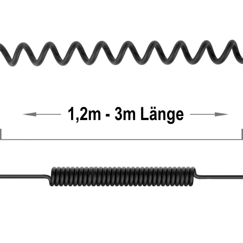 3m Kopfhörer Spiral Kabel Mini-XLR Anschlußkabel für AKG beyerdynamic Pioneer AA
