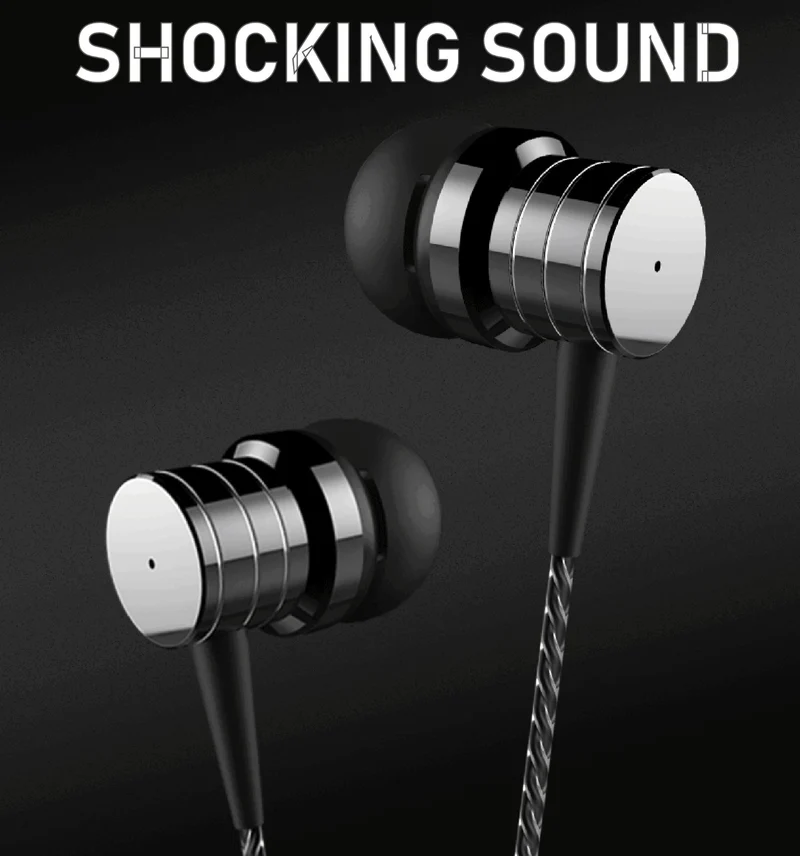 Super Bass In-Ear Kopfhörer Earphone mit Mikrofon PTM P15 Headset schwarz