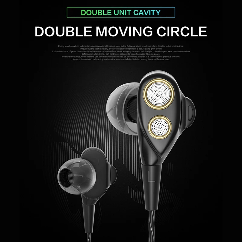 Premium Headset Kopfhörer QKZ-KD4 Dual Treiber In-Ear-Headset Ohrhörer