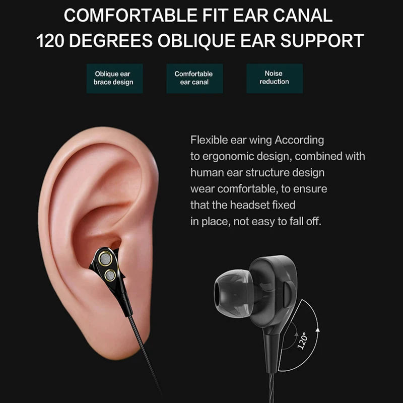 Premium Headset Kopfhörer QKZ-KD4 Dual Treiber In-Ear-Headset Ohrhörer