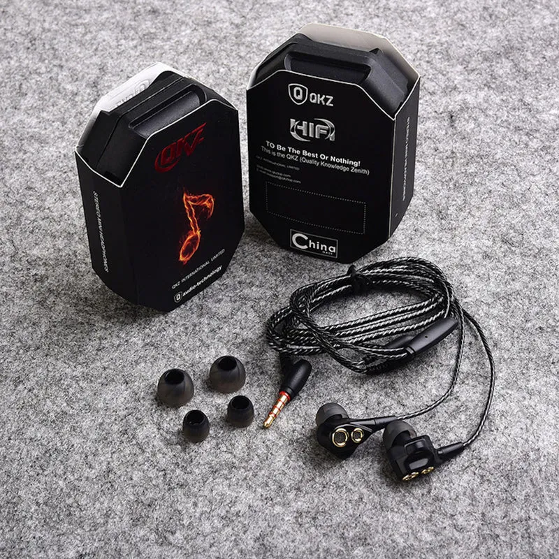 Premium Headset Kopfhörer QKZ-KD4 Dual Treiber In-Ear-Headset Ohrhörer