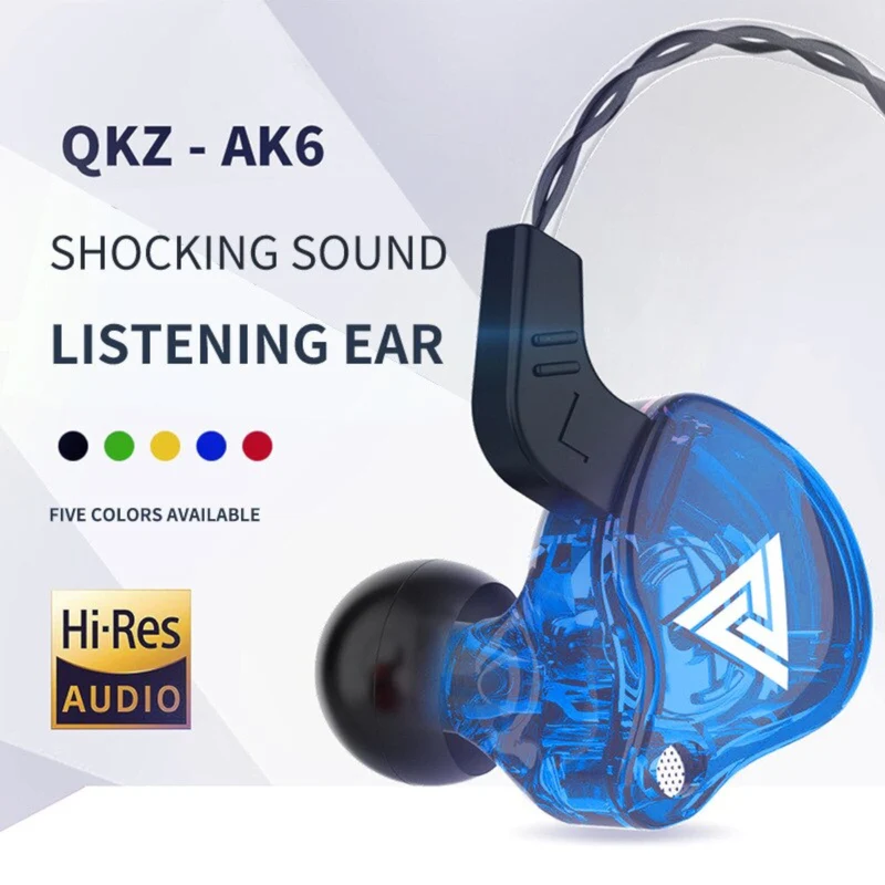 Premium Headset Kopfhörer QKZ-AK6 HiFi In-Ear-Headset Ohrhörer + Hardcase