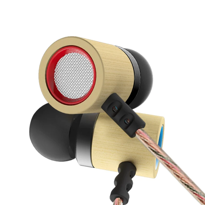 Original KZ ED7 Bambus Holz In-Ear Bass Kopfhörer PU-Hardcase HiFi High Quality