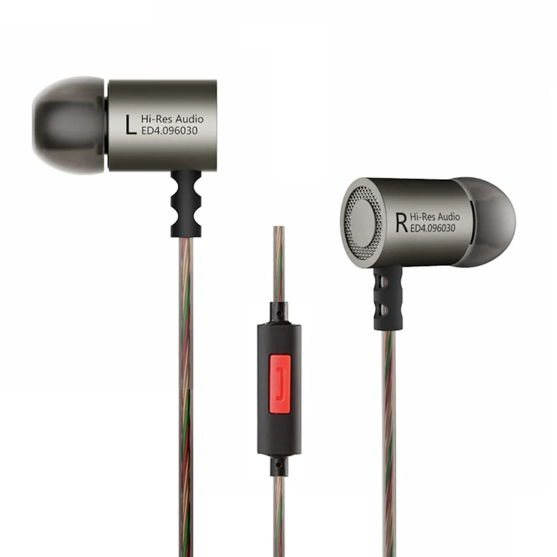 Original KZ ED4 HS gunmetal High-End Headset Kopfhörer In-Ear Hardcase Beats