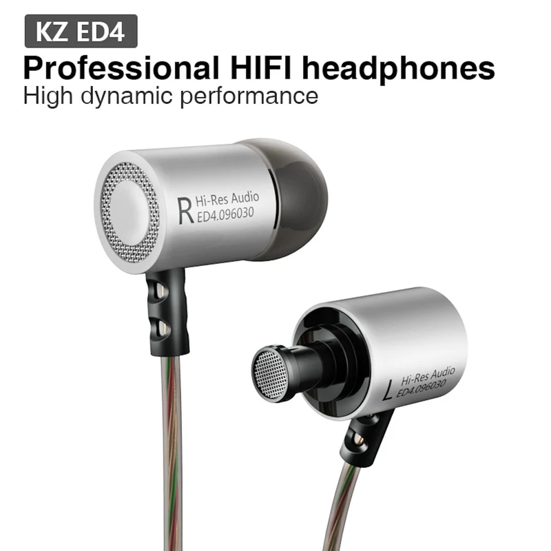 Original KZ ED4 HS silber High-End Headset Kopfhörer In-Ear Hardcase Beats