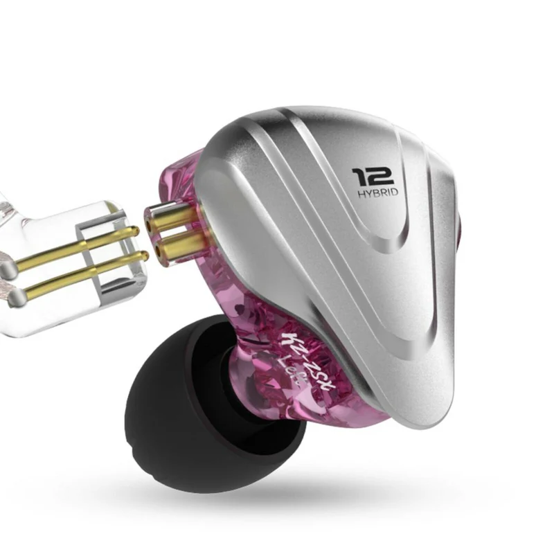 KZ ZSX Premium High-End Pro 12 Treiber HiFi In-Ear Kopfhörer Headset Purple Lila