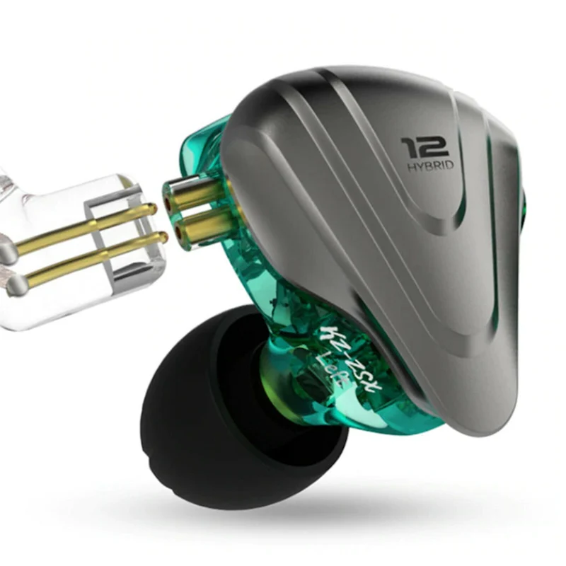 KZ ZSX Premium High-End Pro 12 Treiber HiFi In-Ear Kopfhörer Headset Cyan Grün