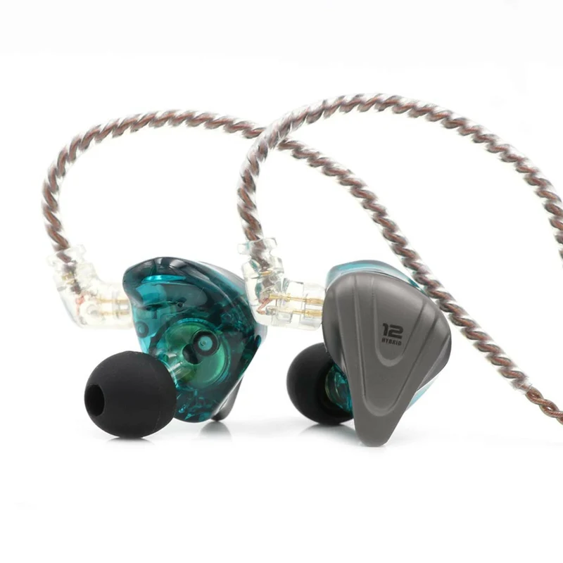 KZ ZSX Premium High-End Pro 12 Treiber HiFi In-Ear Kopfhörer Headset Cyan Grün