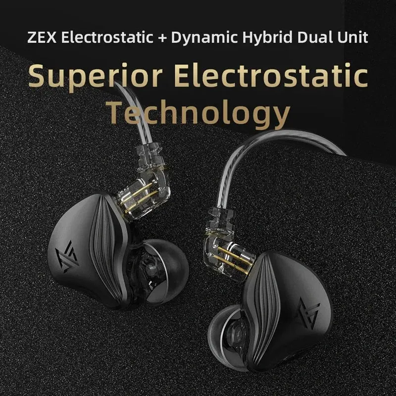 KZ ZEX Premium High-End Pro 3 Treiber HiFi In-Ear Kopfhörer Headset Schwarz