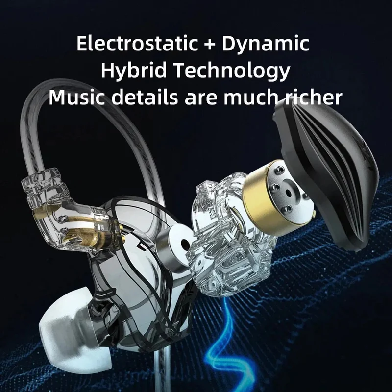 KZ ZEX Premium High-End Pro 3 Treiber HiFi In-Ear Kopfhörer Headset Schwarz