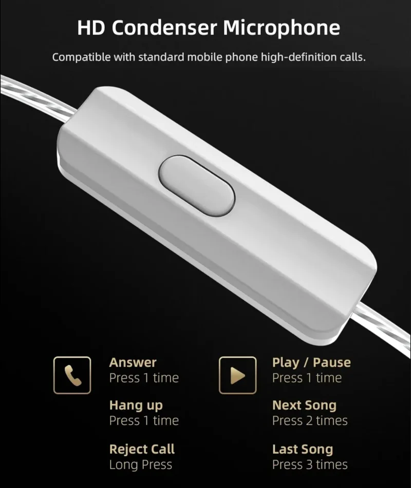 KZ ZEX Premium High-End Pro 3 Treiber HiFi In-Ear Kopfhörer Headset Schwarz